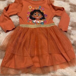 Orange Long Sleeve Dress with Disney Encanto Mirabel dress
